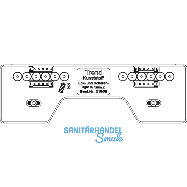 MACO Bohrlehre f�r Eck-/Scherenlager PVC mit 3 mm Positionszapfen