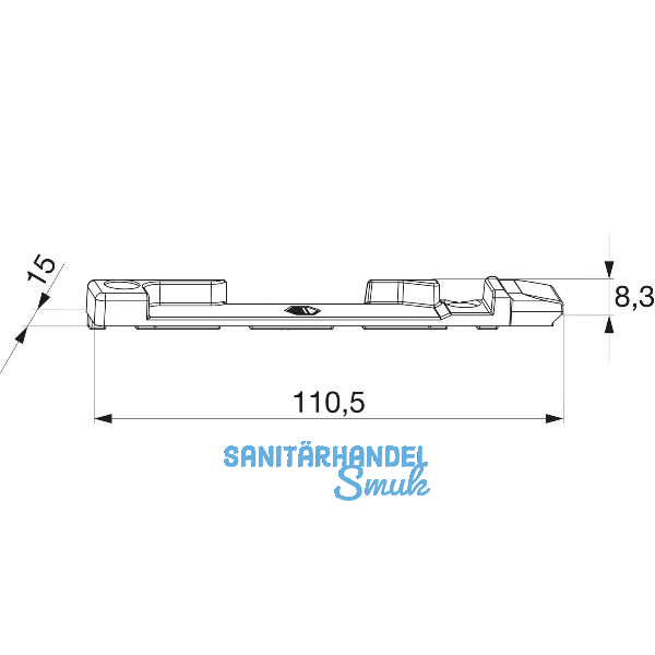MACO Kippschlie�teil PVC 12/20- 9, ALUPLAST/DECEUNINCK/GEALAN/KBE, links, silber