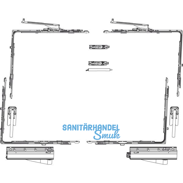 MACO SKB-Z Grundkarton, Schema A, 160 kg, Versatz 13 mm, rechts, silber (455508)