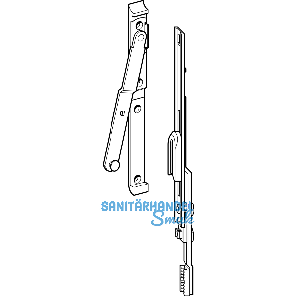 ROTO NT/NX Zweitschere f�r Rundbogenfenster silber (245764)