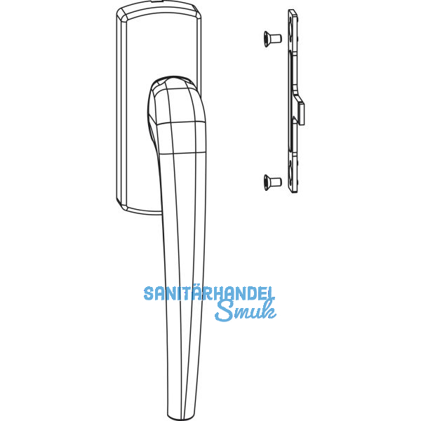 MACO SKB-Z Drehgriff f�r Aufsatzgetriebe, links, Aluminium silber eloxiert