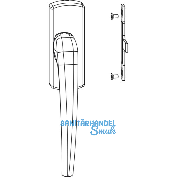 MACO SKB-Z Drehgriff f�r Aufsatzgetriebe, rechts, Aluminium silber eloxiert