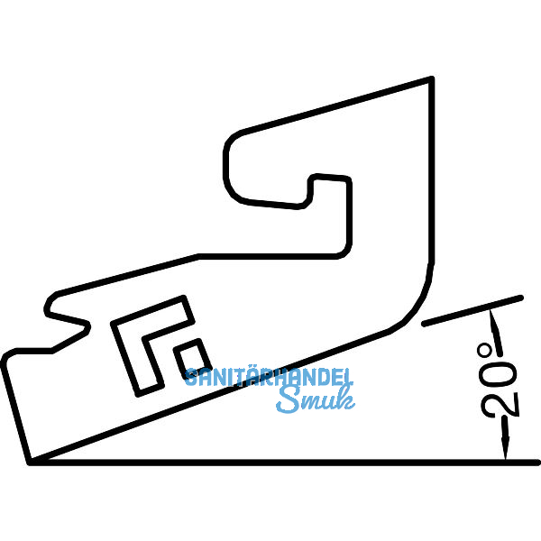 GUTMANN Halter H 60/20 zu Spree-D 24 OF f�r 20�, Kunststoff schwarz