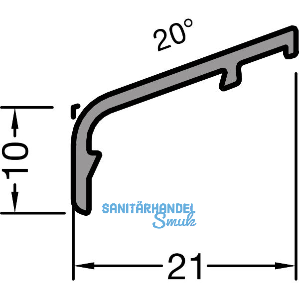 GUTMANN Fl�gelabdeckprofil FP 8849, L=6000 mm, Aluminium hellbronze (G214)
