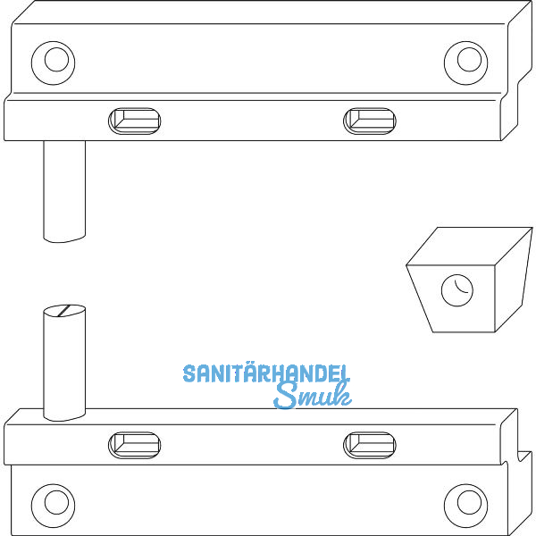 MACO RUSTICO Schlie�zapfenplatten-Garnitur R3, Ladenabstand 17 mm, schwarz