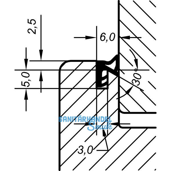 �berschlagdichtung AC 5019, Kunststoff wei�