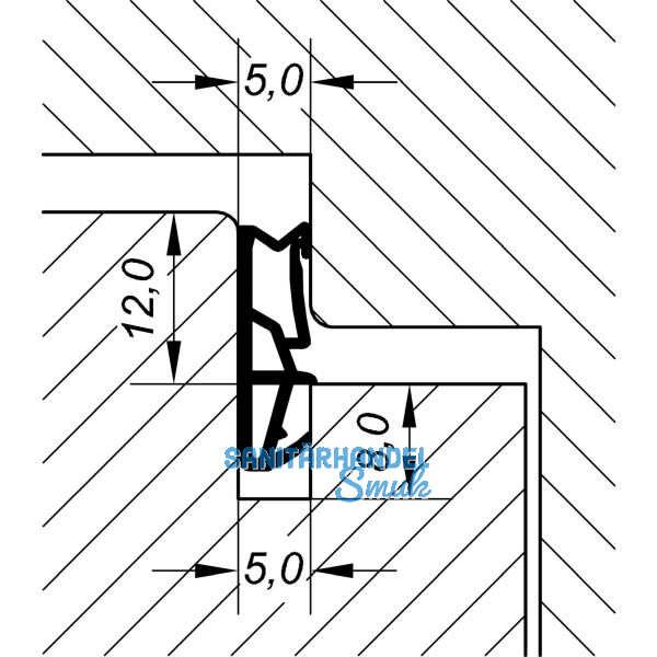 Fl�gelfalzdichtung ACF 6000 H, Kunststoff anthrazit
