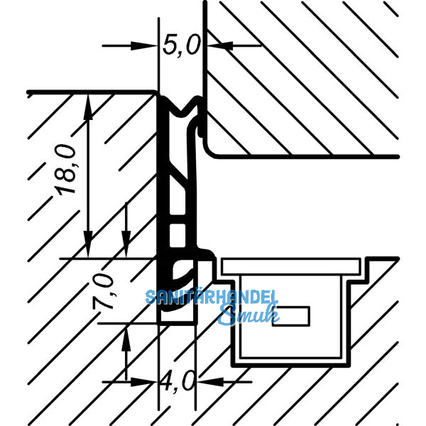 �berschlagdichtung ACF 5855, Kunststoff rustikalbraun