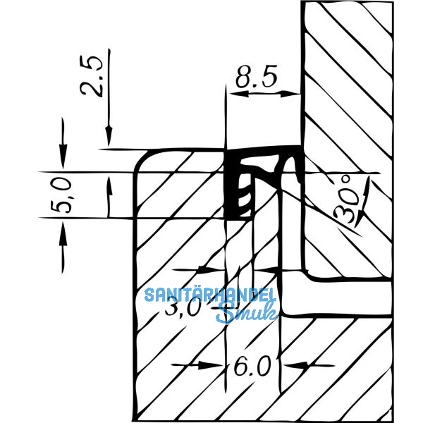 �berschlagdichtung ACF 5891, Kunststoff wei�