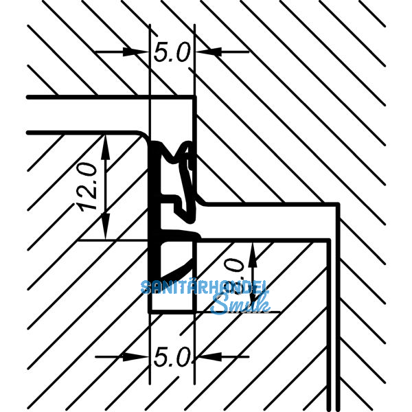 Fl�gelfalzdichtung ACF 5000 H, Kunststoff wei�
