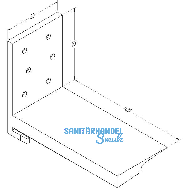 GUTMANN Schwellenhalter SH WESER 75TI Kunststoff schwarz links