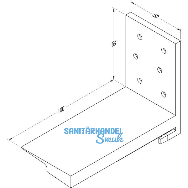 GUTMANN Schwellenhalter SH WESER 75TI Kunststoff schwarz rechts