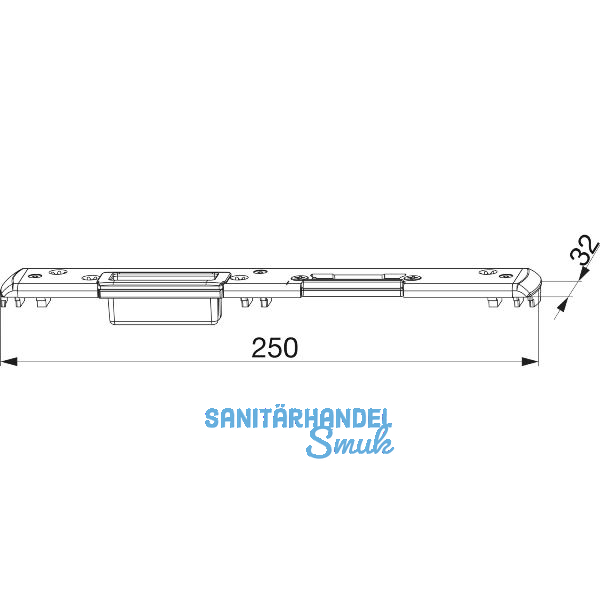 Fallen- und Riegelschlie�teil Beschlagsnut gegen�ber f. E�, rechts, (209104)