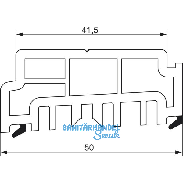 GU Thermostep/Timberstep Aufsatzschiene P1634, L=3350 mm, Kunststoff grau
