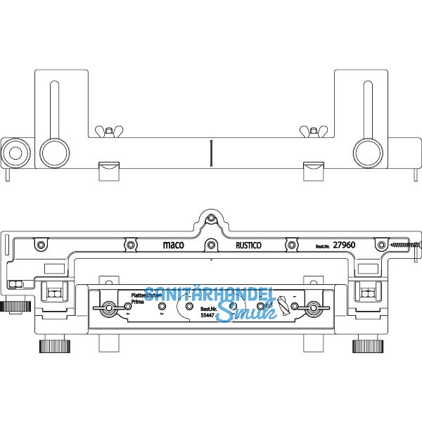 MACO RUSTICO Bohrlehre BLR f�r Band gerade, Abstand 32mm+Plattenkloben