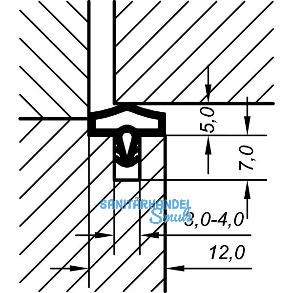 Innent�rdichtung EV 0680 KS, Kunststoff mahagoni