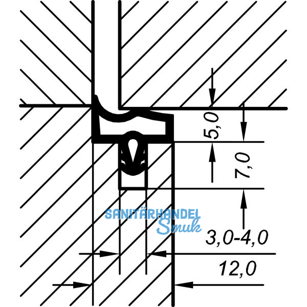 Innent�rdichtung EV 3967 KS, Kunststoff anthrazit