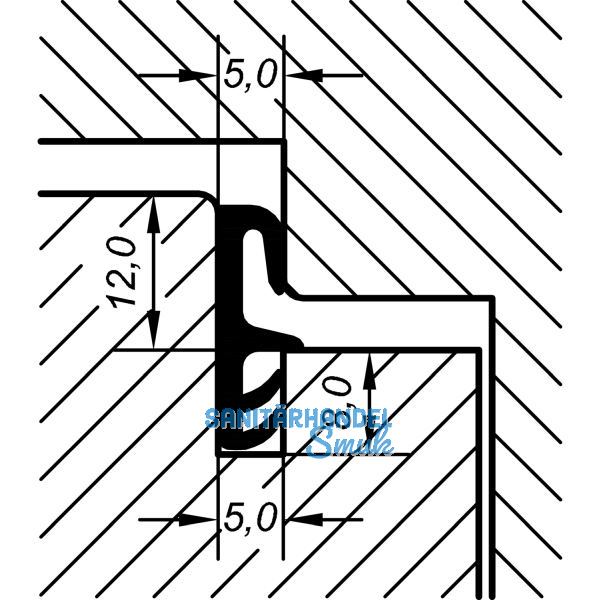 Fl�gelfalzdichtung EV 4050, Kunststoff mahagoni