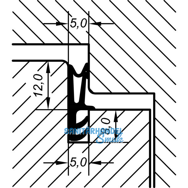Fl�gelfalzdichtung EV 4150, Kunststoff wei�