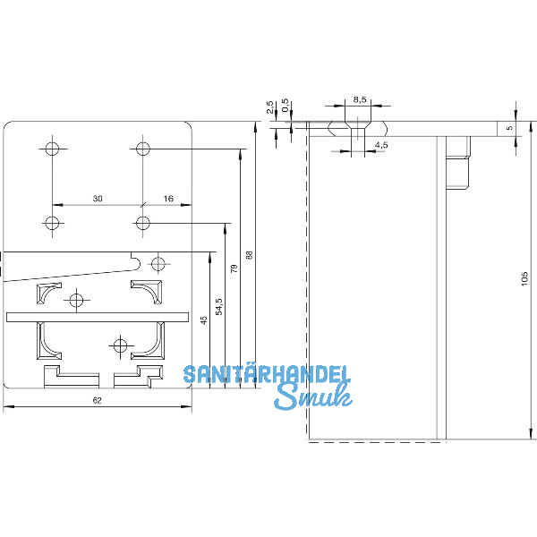 Schwellenhalter BRS Universal, Kunststoff schwarz