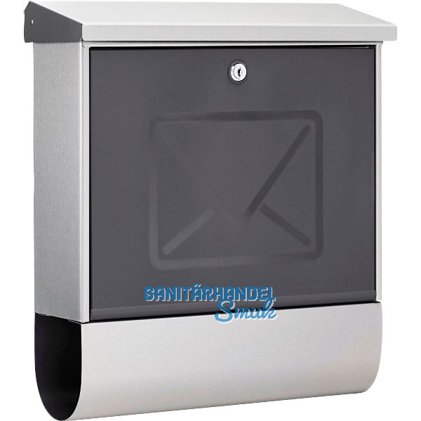 BURG Briefkasten LUCENTA 2700 - mit Zeitungsbox, Edelstahl rostfrei