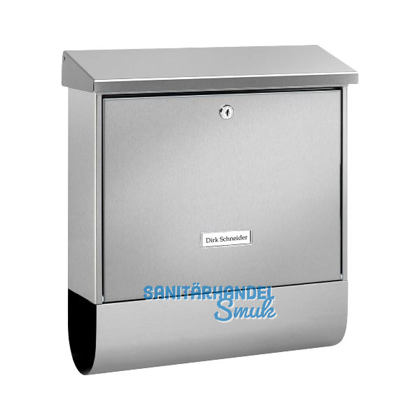 BURG Briefkasten NORDLAND-SET - mit Zeitungsbox, Edelstahl rostfrei