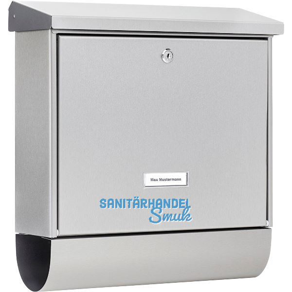BURG Briefkasten INOXSTAR H�he 395 mm - mit Zeitungsbox, Edelstahl rostfrei