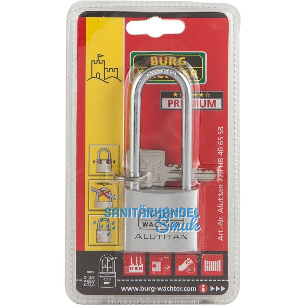 BURG-W�CHTER Vorhangschloss 770 HB Alutitan verschiedensperrend, 30 mm SB