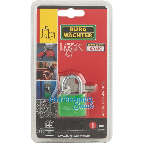 BURG-W�CHTER Vorhangschloss Look 402 verschiedensperrend, 40 mm SB