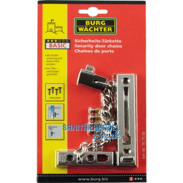 BURG-W�CHTER T�rkette TK 75 Luxus, Stahl vernickelt