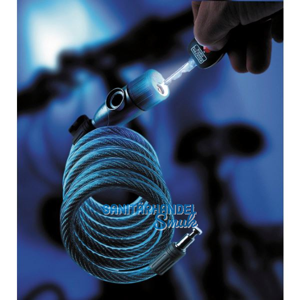 BURG-W�CHTER Spiral-Seilschloss 340 L mit Licht SB, L�nge 1800 mm