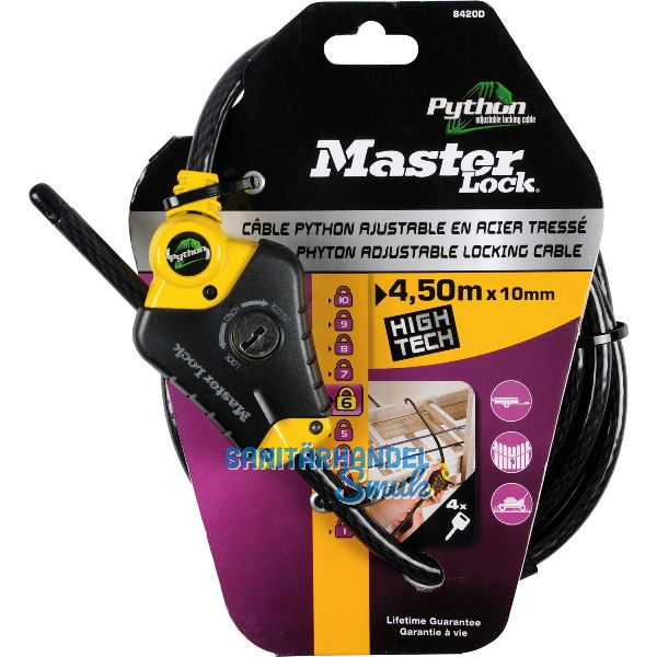 MASTER LOCK Seilschloss Python verstellbar 4500 mm SB