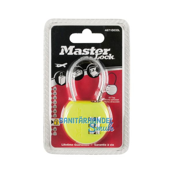 MASTER LOCK Kabelschloss 4671 EURDCOL mit Zahlenkombination, bunt, SB