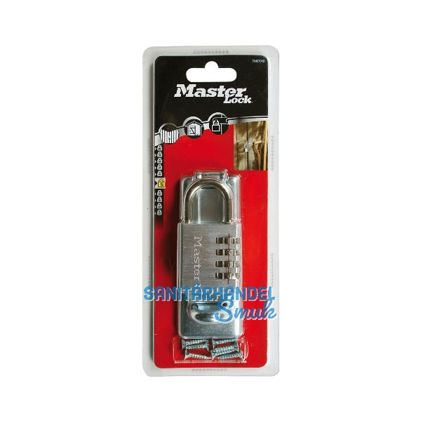 MASTER LOCK Zahlenschloss mit Anlegarbe 40 mm, Aluminium SB