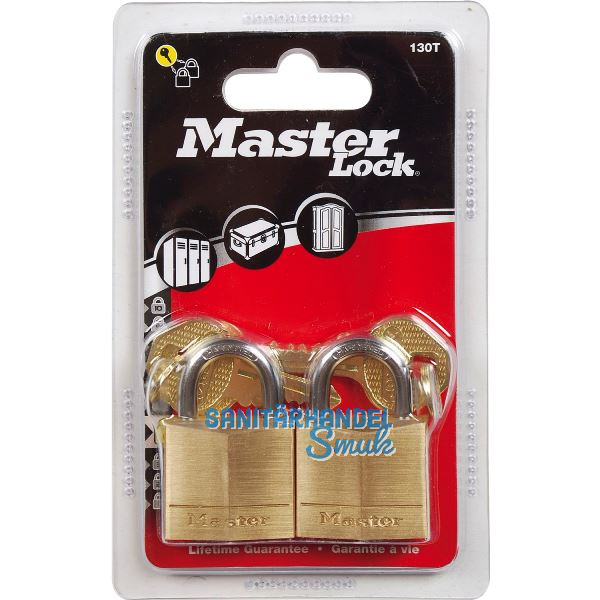 MASTER LOCK Vorhangschloss 130 EURT Messing, Breite 30 mm, gleichsperrend SB-2