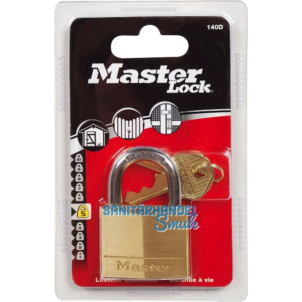 MASTER LOCK Vorhangschloss 140 EURD Messing, Breite 40 mm, verschsp. SB