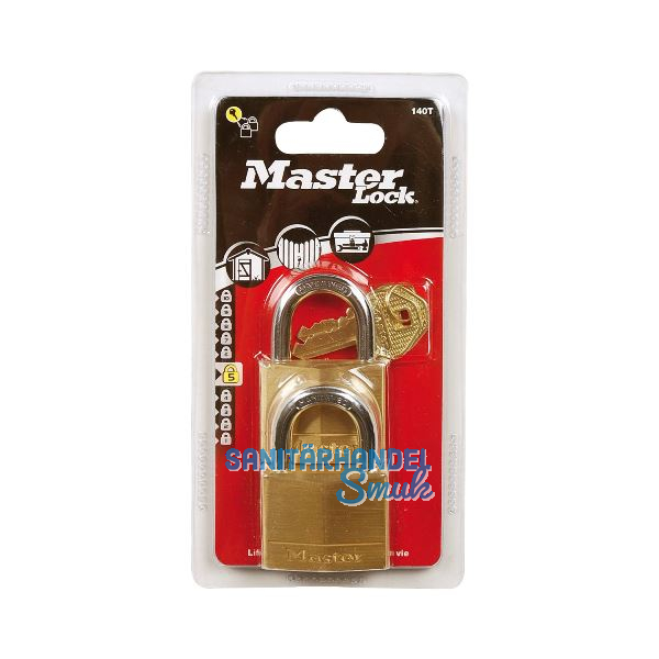 MASTER LOCK Vorhangschloss 140 EURT Messing, Breite 40 mm, gleichsperrend SB-2