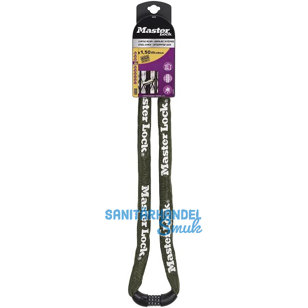 MASTER LOCK Zahlenkettenschloss 8028 EURD mit Nylon�berzug SB