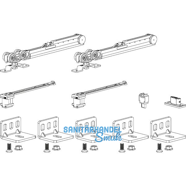 TERNO Beschlagset Classic Fluid 50 Holz 30-80 kg ohne Laufschiene