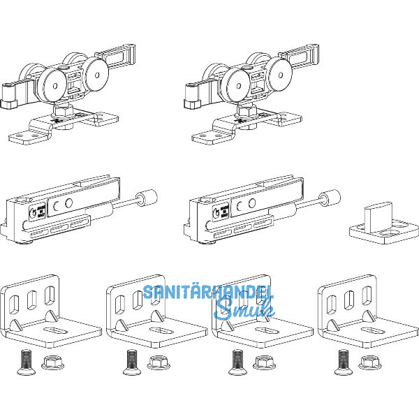 TERNO Beschlagset Classic Basic Komfort Holz 50 kg ohne Laufschiene