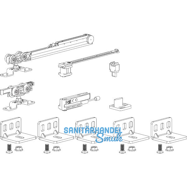 TERNO Beschlagset Classic Fluid 70/Basic Komfort Holz 80 kg ohne Laufschiene