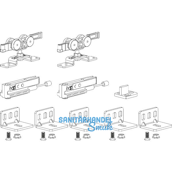 TERNO Beschlagset Classic Basic Komfort Holz 80 kg ohne Laufschiene