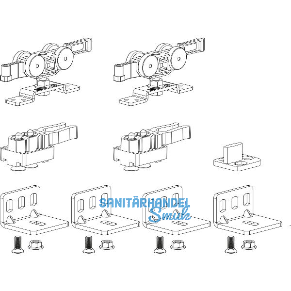 TERNO Beschlagset Classic Basic Standard Holz 50 kg ohne Laufschiene