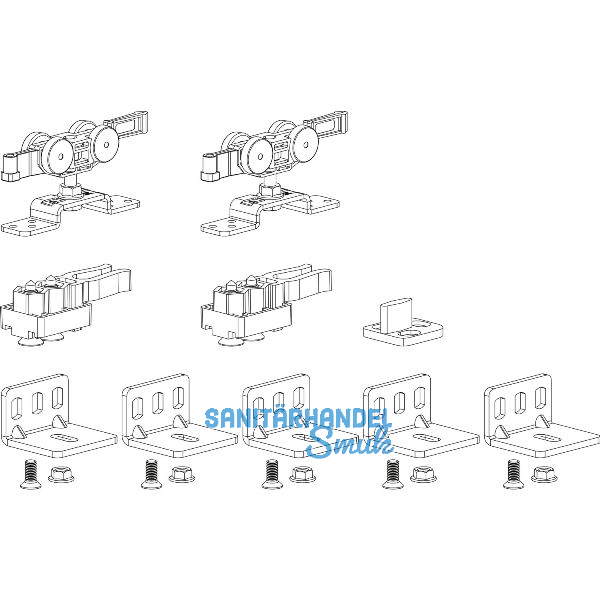 TERNO Beschlagset Classic Basic Standard Holz 80 kg ohne Laufschiene