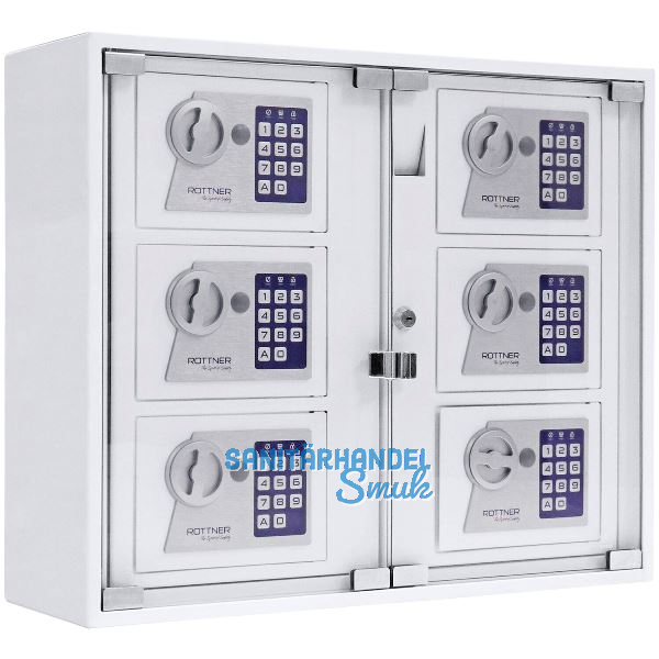 ROTTNER Schl�sselsafe Keysystem 6 Outdoor, 474 x 565 x 180 mm, Stahl wei�