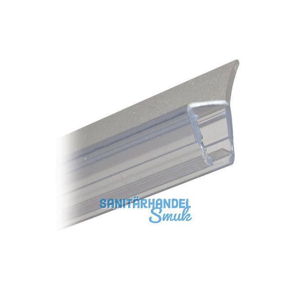 Dichtprofil seitlich mit Lippe f�r 6 - 8 mm, L�nge 2500 mm, transparent