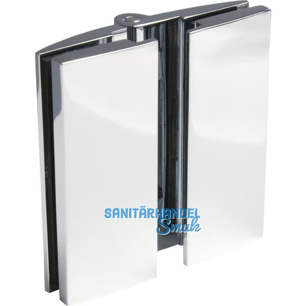 Duscht�rband Bella, 180� Glas-Glas, beidseitig, Messing verchromt poliert