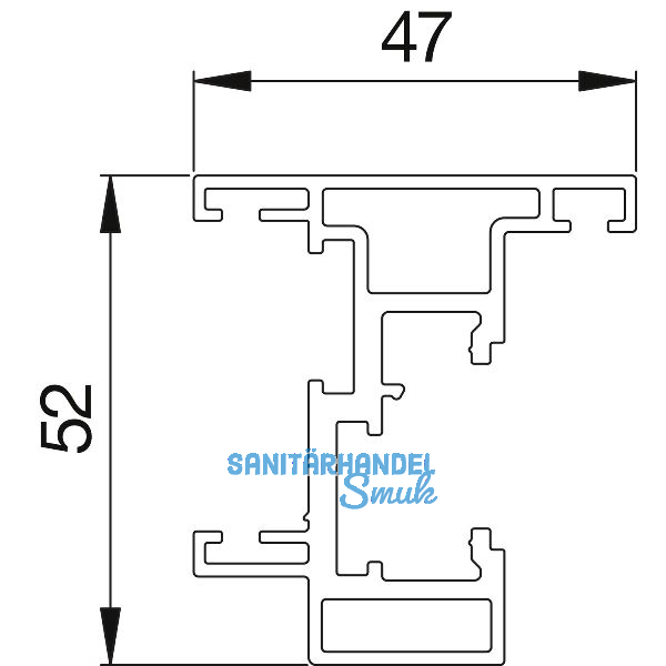 Zargenprofil AL-Basis-D-XL schwarz matt eloxiert