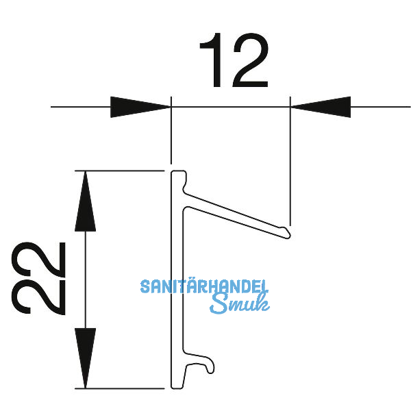 Clipprofil f�r Zargenprofil XL AL-Clip-Basis-D-XL Edelstahl-Effekt