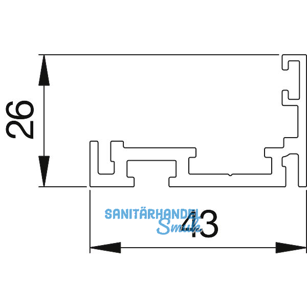 Basisrahmenprofil XL AL-Frame-D-XL silber eloxiert